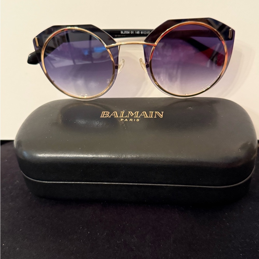BALMAIN Round Sunglasses Gradient Lenses and Gold metal detail (BL 2534 01)